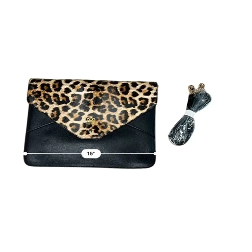 Piper Noble Leopard LARGE Organizer Laptop Crossbody Wallet Handbag Clutch‎